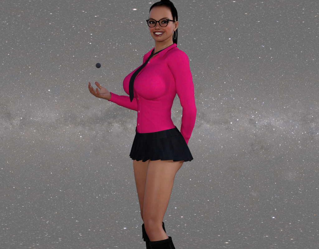 Maria demonstrating a 0 dimensional object.