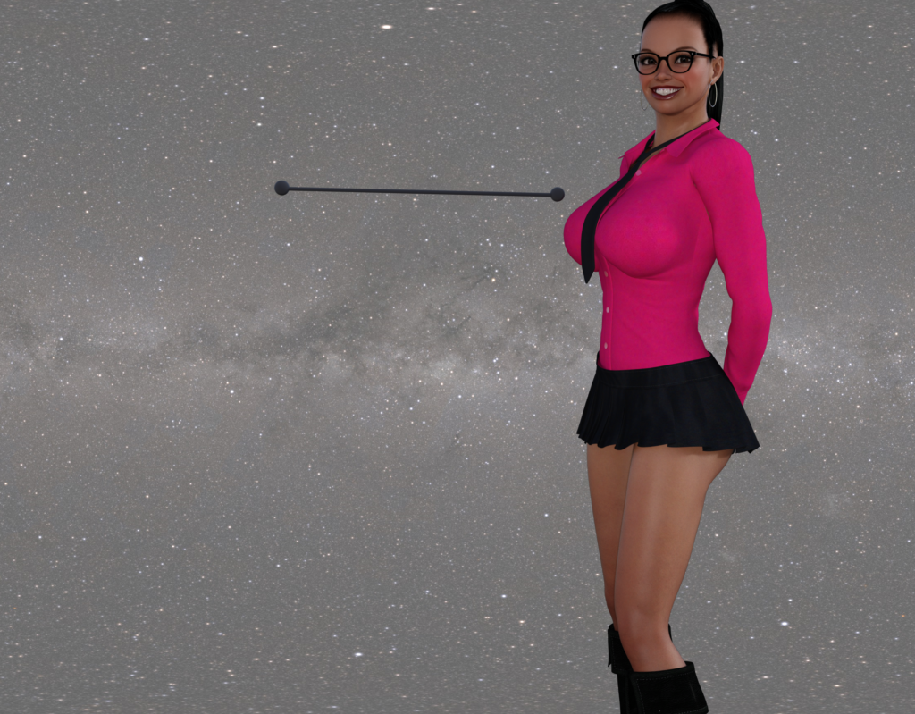 Maria demonstrating the 1st dimension.