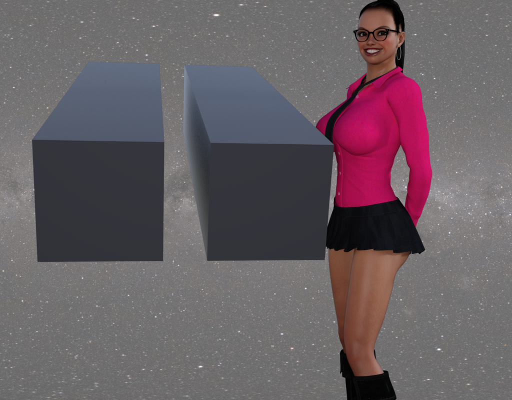 Maria demonstrating the 5th dimension.